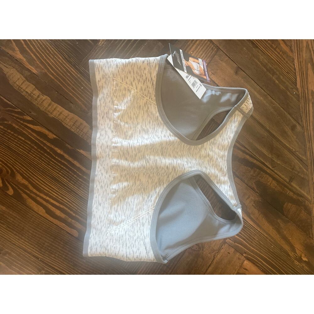 Avia Women Zip Front Medium Support Sports Bra Heather Gray XXL Active Running - Picture 7 of 8